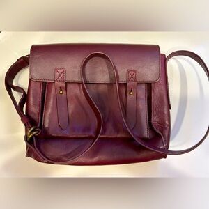 A&F - Vintage Burgundy Abercrombie & Fitch Leather Purse. Color of the Season!